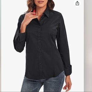 Womens Dress Shirts Regular Fit Long Sleeve Stretch Work Shirt ( BNIP )